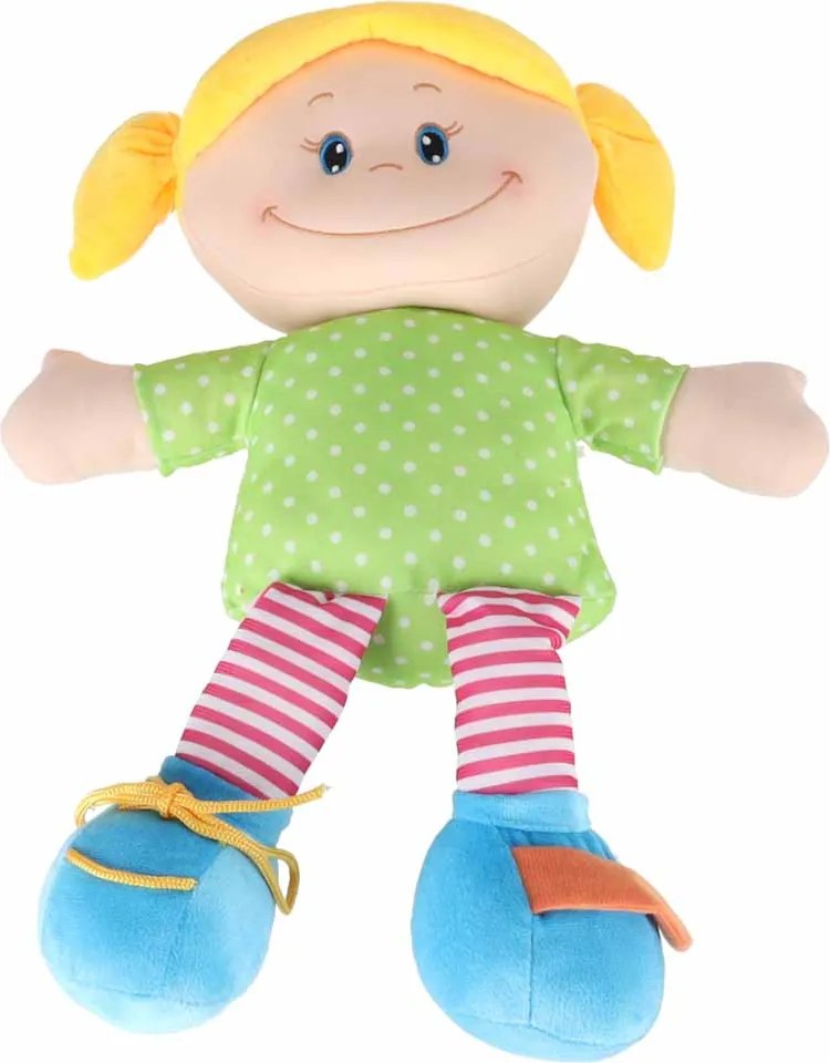 Látková senzorická bábika KIK na učenie obliekania, 46 cm