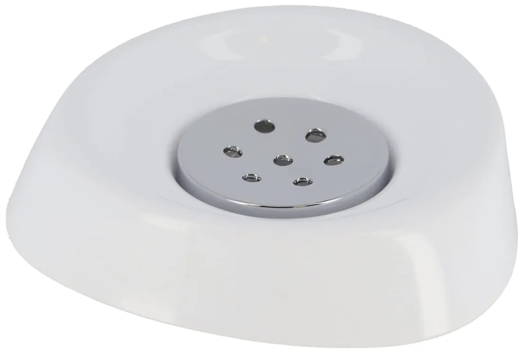 Miska na mydlo Cuesta, biela/s chrómovými prvkami