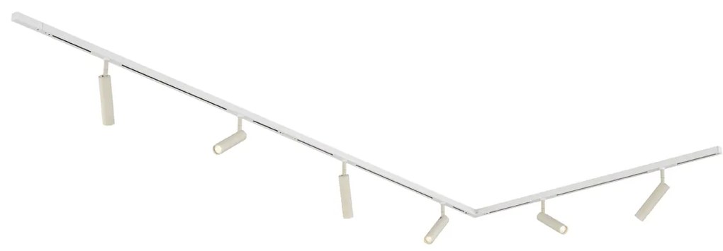 Moderný koľajnicový systém s 6 reflektormi béžovo-biely 1-fázový - Slimline Uzzy