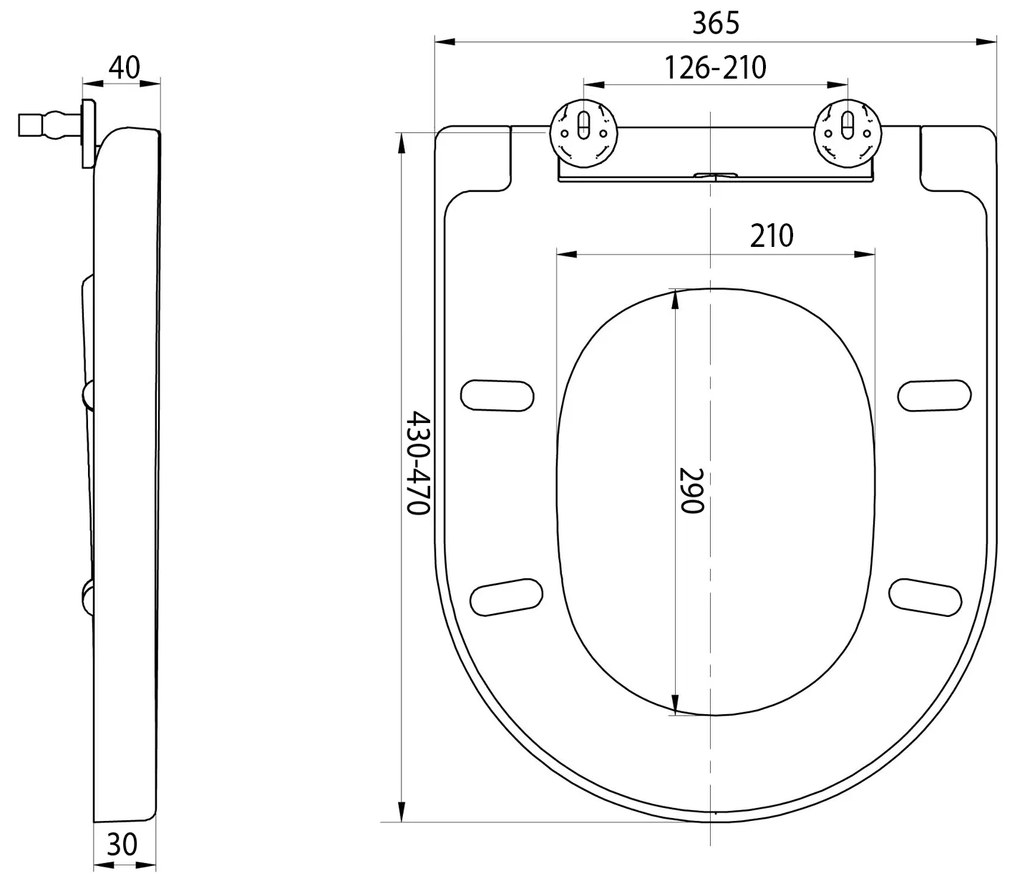 Aqualine Aqualine, JALTA WC sedátko, Soft Close, Easy Take, biela, PBS103