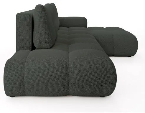 Rozkladacia rohová čalúnená sedacia súprava s úložným priestorom v tvare L ALMADA pravá antracit