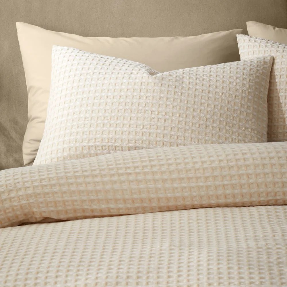 Béžové obliečky na dvojlôžko 200x200 cm Muscat Waffle – Pineapple Elephant