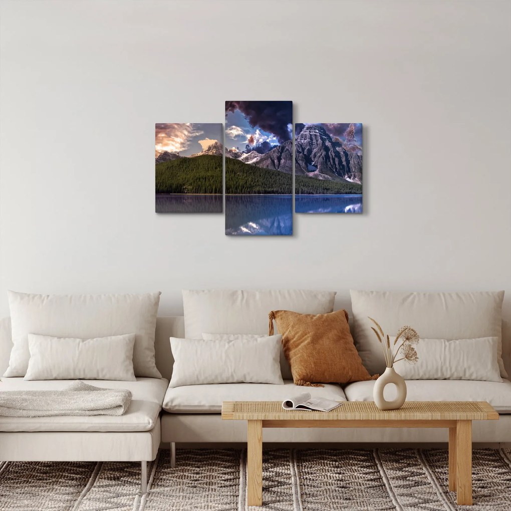 Obraz jazera a hôr (90x60 cm)