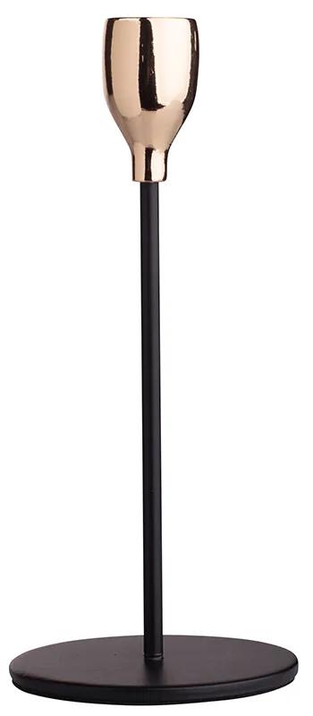Altom Kovový svietnik čierno-zlatý Rozměry: 18.5 cm