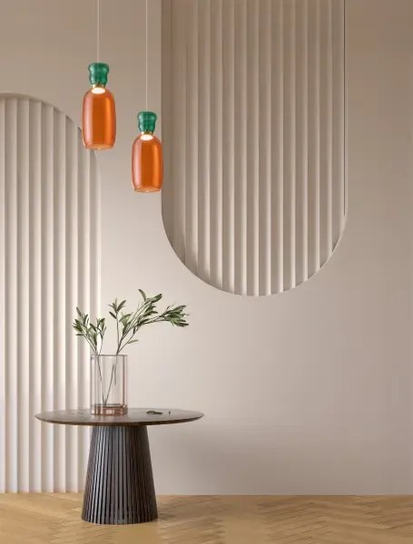 LED zlato-oranžový dizajnový luster Pluma