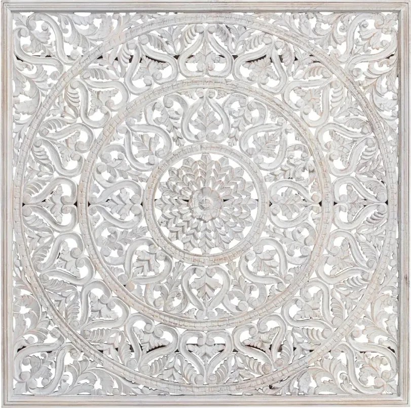 furniture-nabytek.cz - Masívny nástenný obraz Zambezi z mango dreva, lakovaný, šedý – 150×150 cm