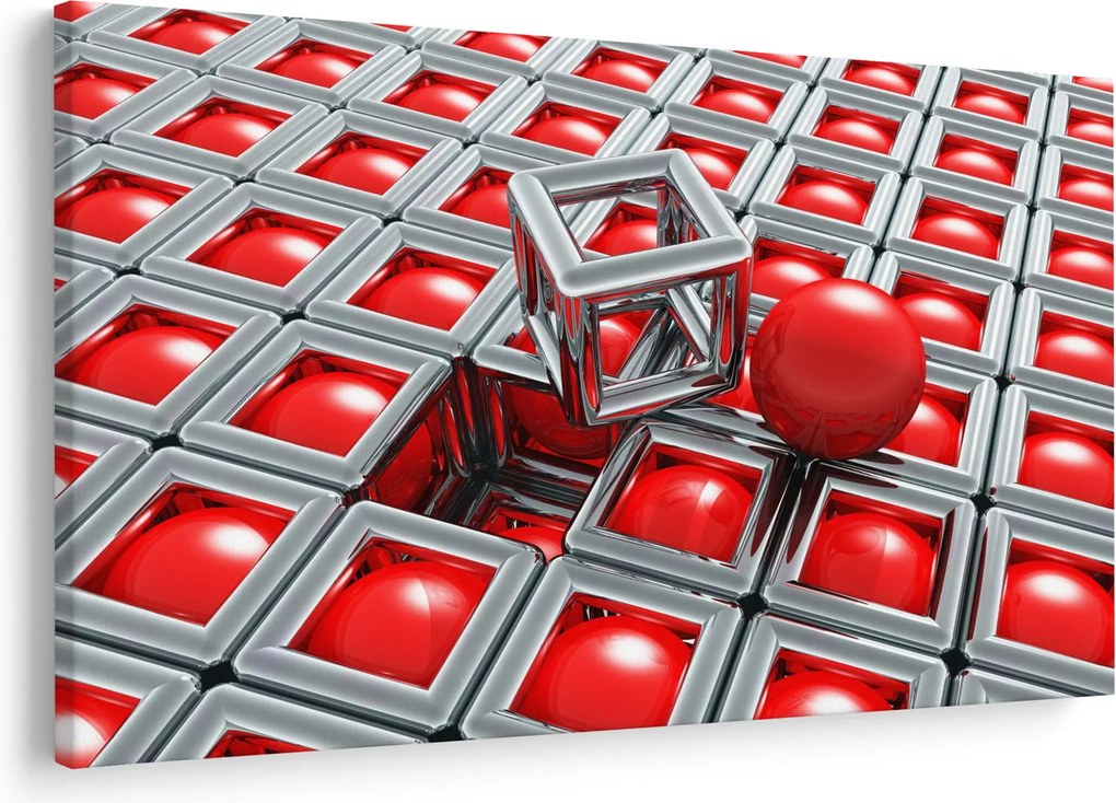 Obraz - 3D metalická abstrakcia (90x60 cm)