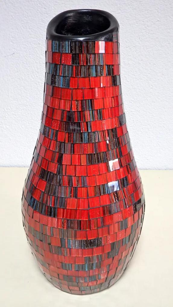 Váza GLANZ červená, keramika, 47 cm, ručná práca