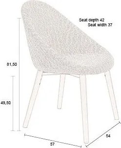 Oranžové čalúnené jedálenské kreslo Fenna – Dutchbone