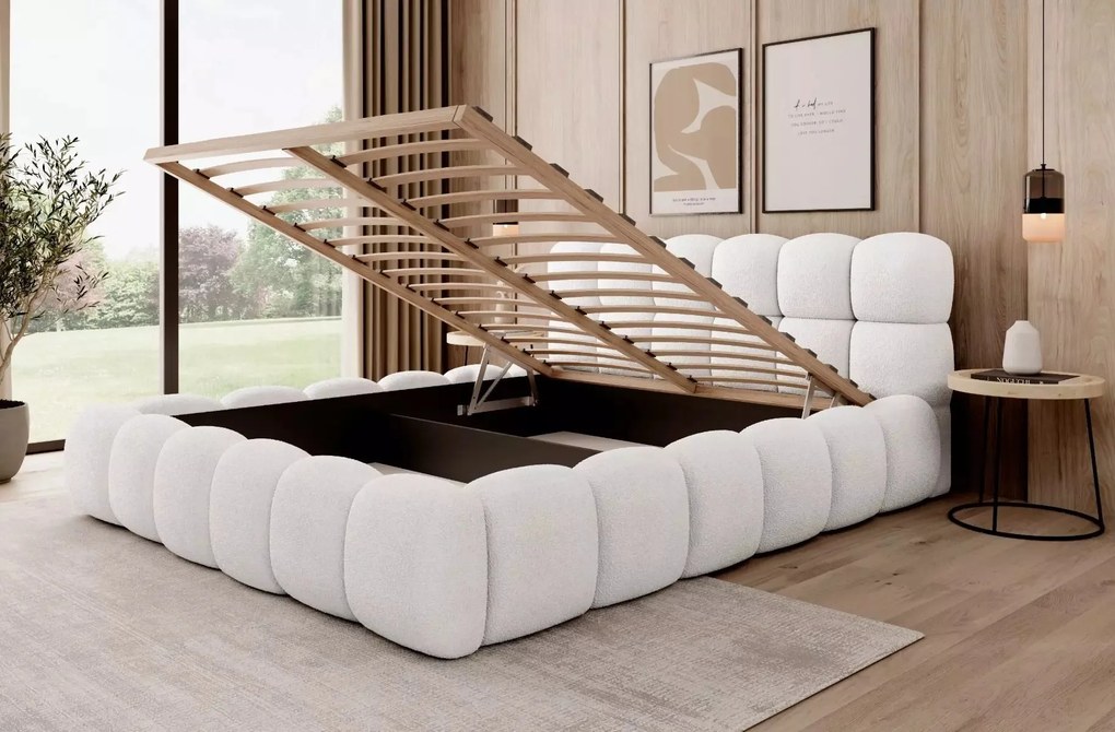 ČALÚNENÁ POSTEĽ ASHLEY 200x200 QUELLE 01 BIELA