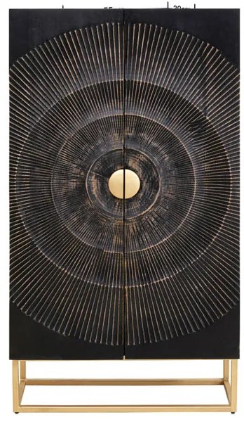Madeira skrinka čierna 76x140 cm