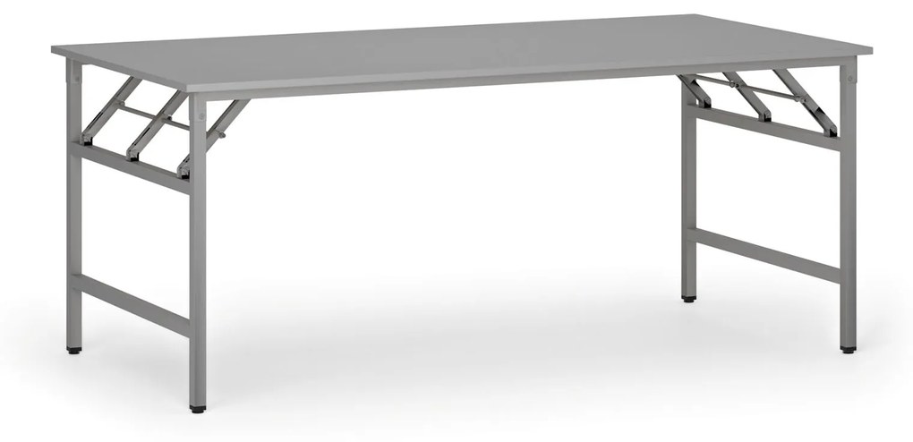 Konferenčný stôl FAST READY so striebornosivou podnožou, 1800 x 900 x 750 mm, sivá