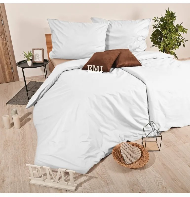 Obliečky biele bavlna delux EMI, Predĺžený set jednolôžko obsahuje 1x 140x220 + 1x 70x90