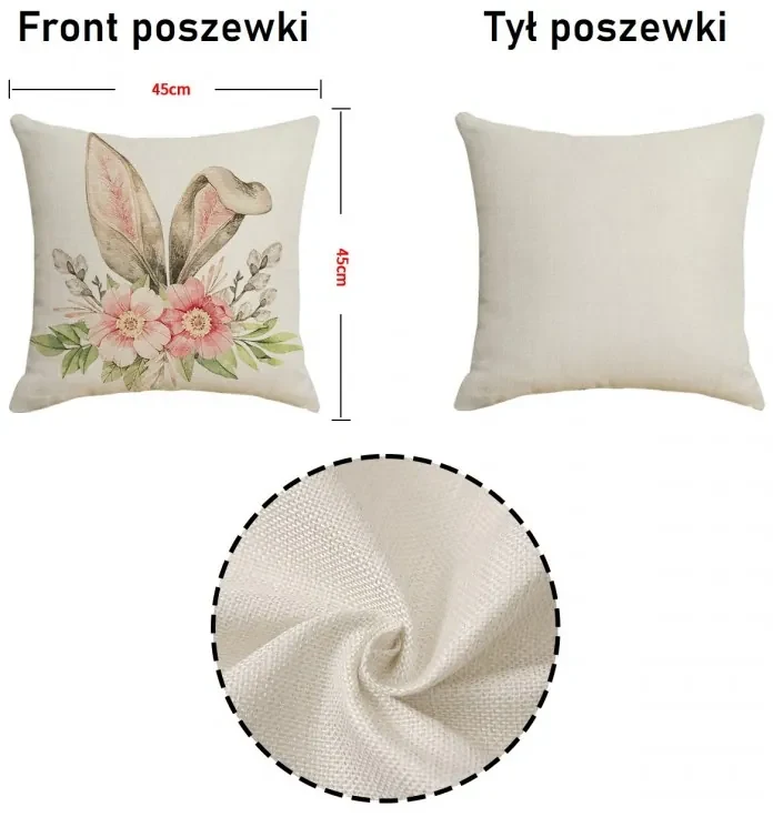 Ľanový povlak na vankúš BLOOM 45x45 cm, krémový