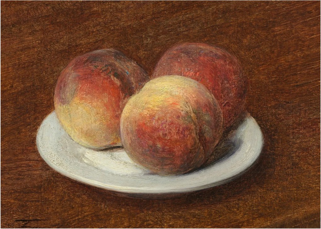 Obraz - Henri Fantin-Latour, Three Peaches on a Plate, reprodukcia (70x50 cm)