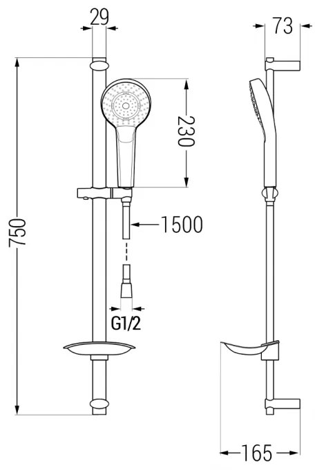 Posuvný sprchový set MEXEN DB05 chrom