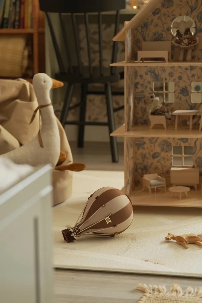 Dekoračný lietajúci balón hnedá/krémová – dekorácia do detskej izby S-28cm x 16cm