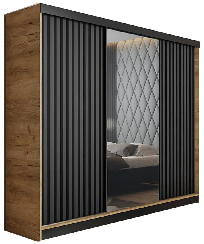 Skriňa Malani 200 L craft / dvierka grafit