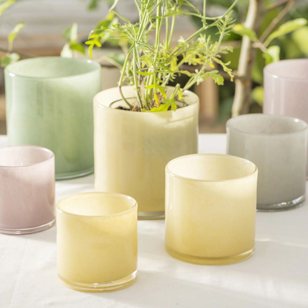 Ib Laursen Sklenený obal na kvetináč Venecia Yellow 12 cm