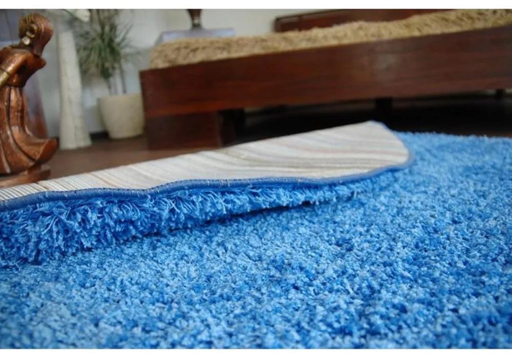 Kusový koberec Shaggy Roy modrý kruh 200cm