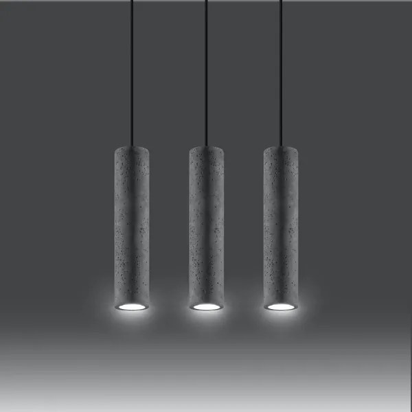 Sollux SL.0655 - Luster na lanku LUVO 3xGU10/40W/230V betón/čierna