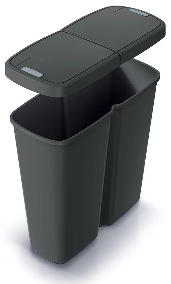 Odpadkový kôš DUO čierny, 50 l, čierna