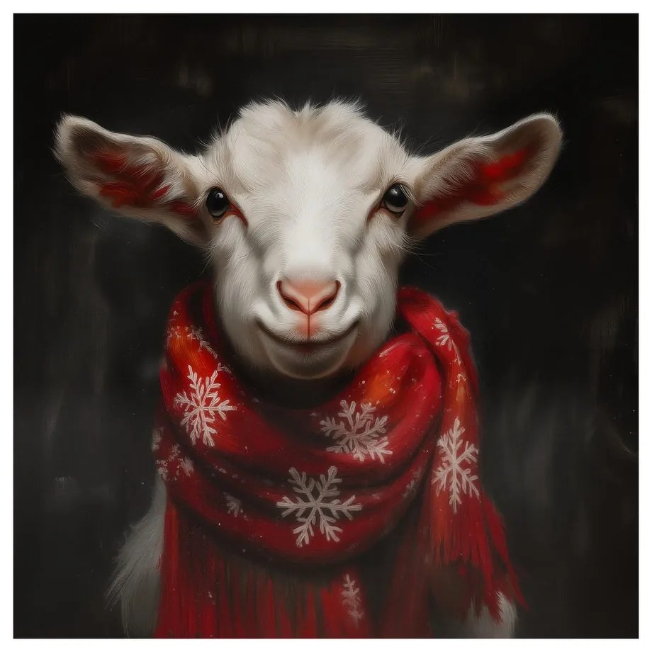 Vianočný obraz roztomilá koza