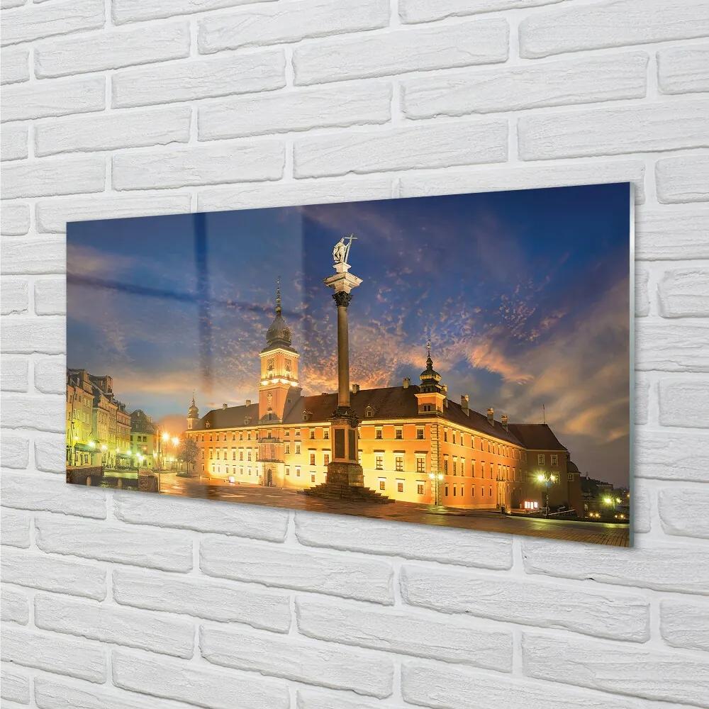 Sklenený obraz Warsaw Old Town sunset 120x60 cm