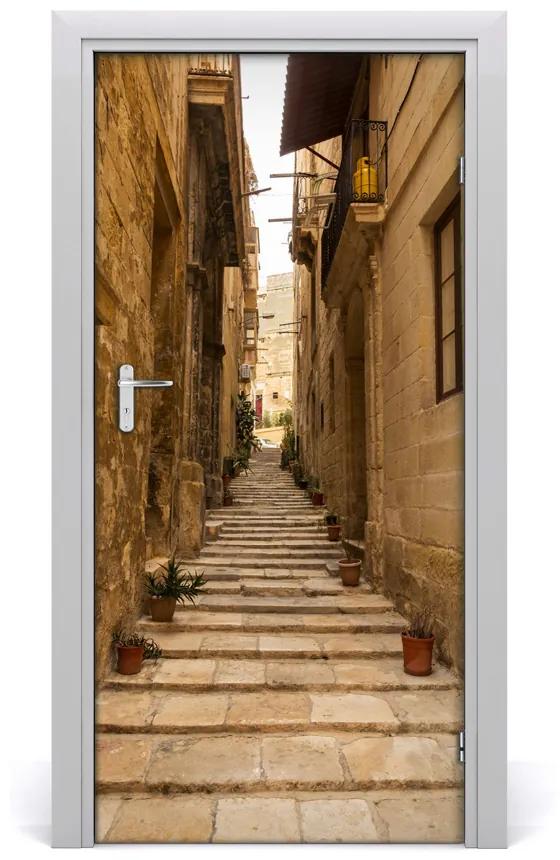 Fototapeta samolepiace dvere Malta uličky 85x205 cm
