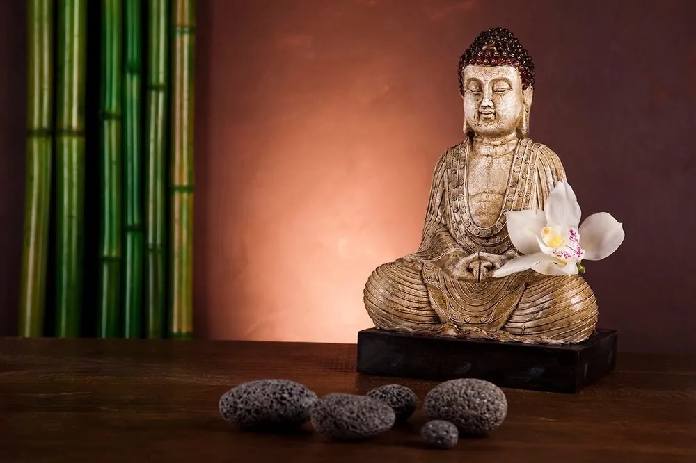 Samolepiaca fototapeta meditujúci Budha - 225x150