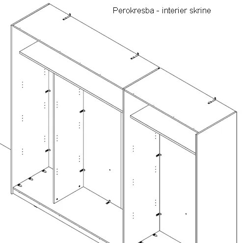 Šatníková skriňa Madrano, biela