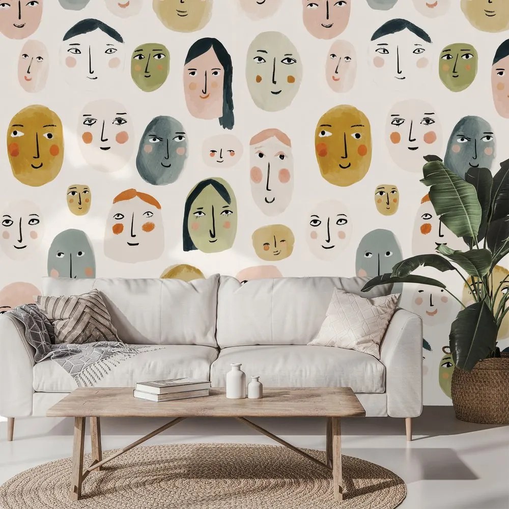 Samolepiaca tapeta farebné abstraktné tváre