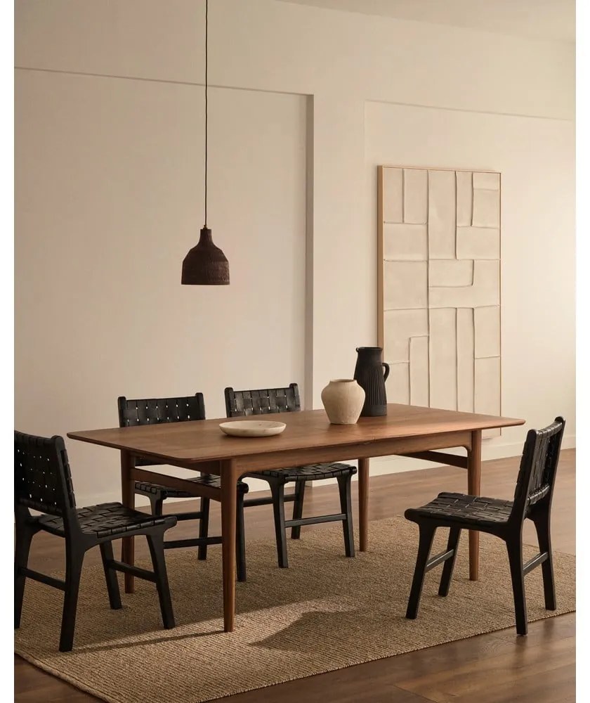 Rozkladací jedálenský stôl s prídavnou doskou v dekore orecha 100x200 cm Elan – Kave Home