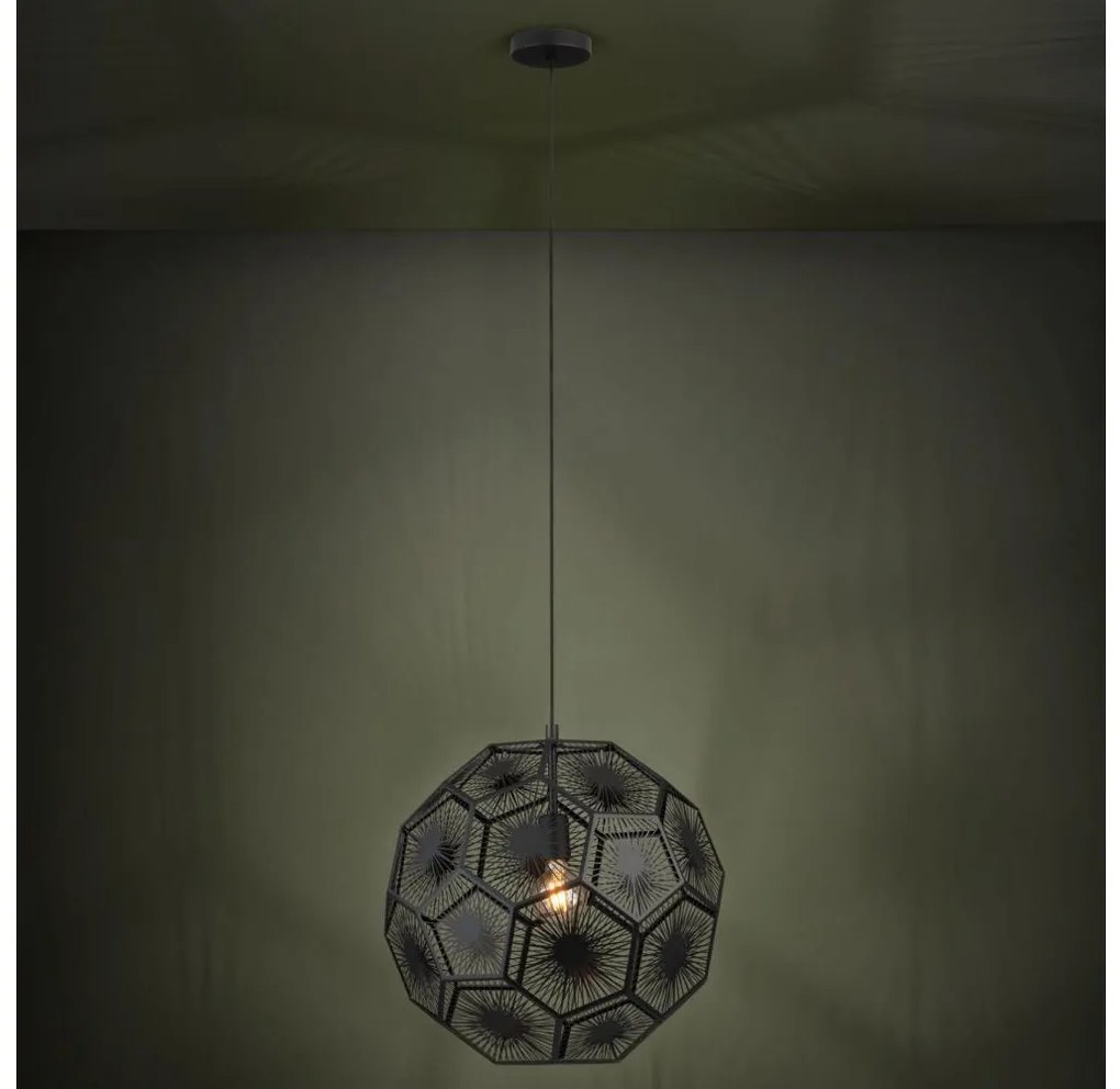 Eglo 39619 - Luster na lanku SKOURA 1xE27/60W/230V 50 cm čierna