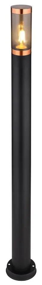Globo 3159BC - Vonkajšia lampa BOSTON 1xE27/23W/230V IP44 110 cm čierna/meď 3159BC
