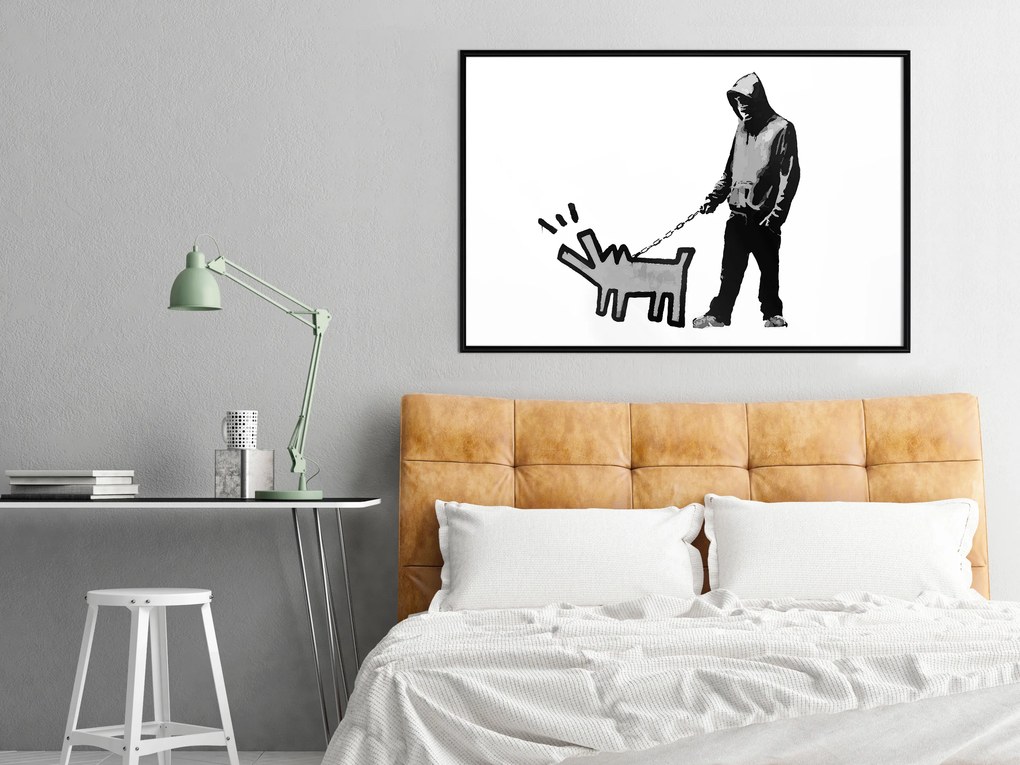 Artgeist Plagát - Dog Art [Poster] Veľkosť: 45x30, Verzia: Čierny rám s passe-partout