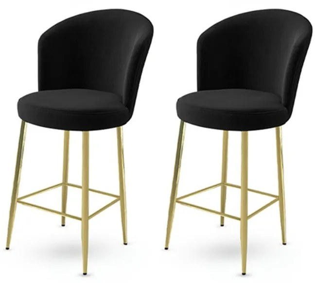 Sada barových stoličiek Alte Black and Gold, 2 ks, 2 ks