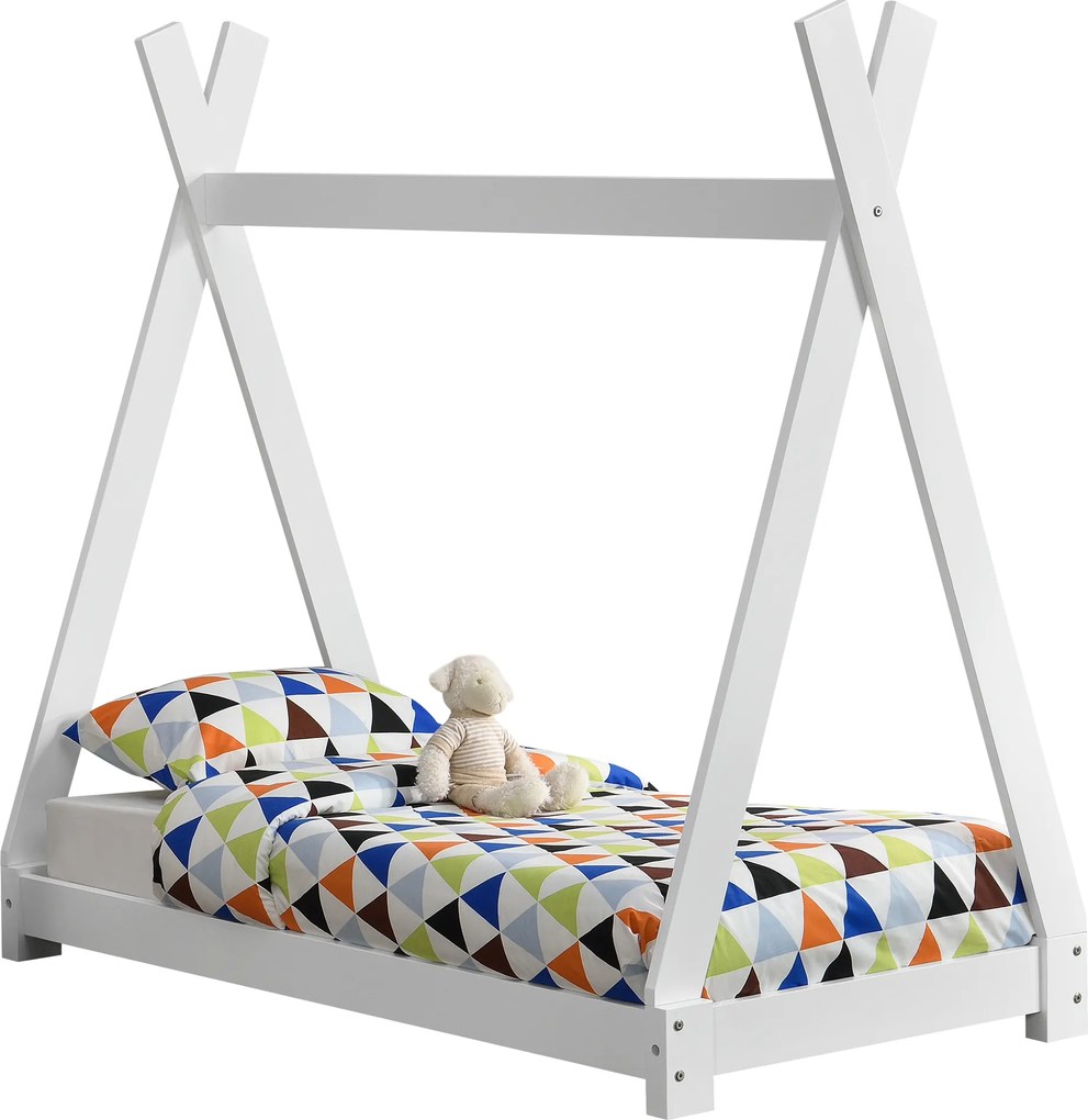 [en.casa] Detská posteľ "Teepee" AAKB-8672 - biela - 70 x 140 cm