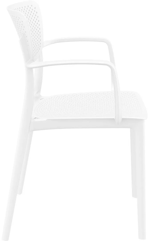 LOFT záhradná stolička s podrúčkami white