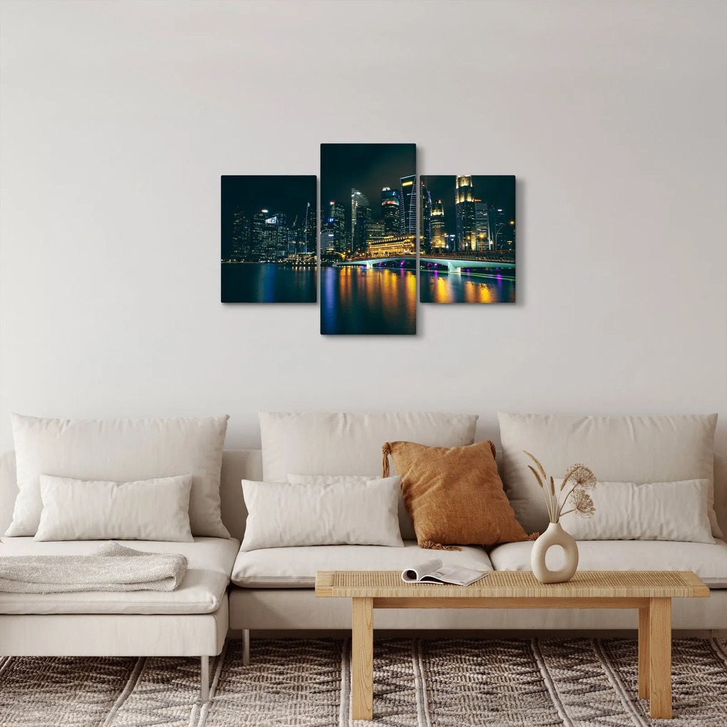 Obraz nočného Singapuru (90x60 cm)