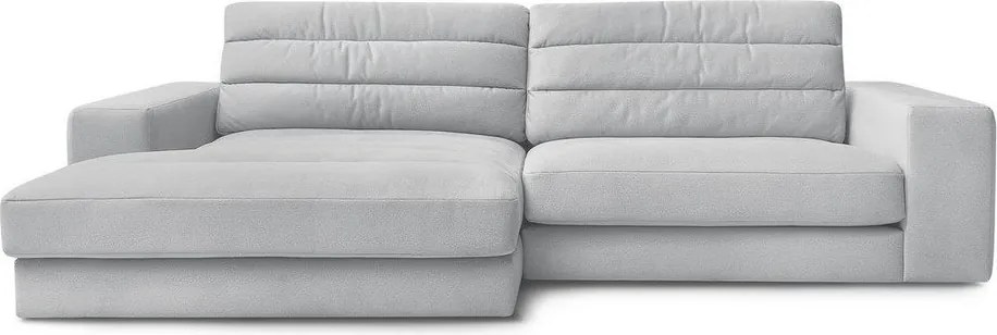 Svetlosivá zamatová rohová pohovka (ľavý roh/s leňoškou) Sierra – Bobochic Paris