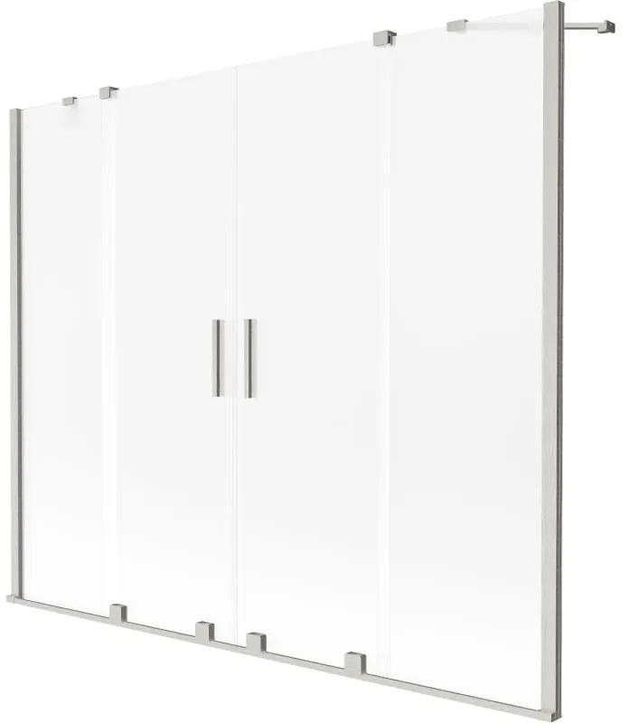 Mexen Velar Duo, 2-krídlová vaňová zástena s posuvnými dverami 170 x 150 cm, námraza, oceľový profil, 896-170-000-32-97