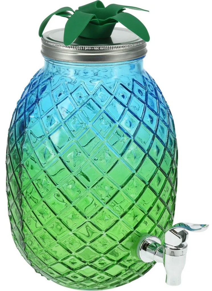 EH Nápojový dávkovač sklenený 4,5 l, zelená