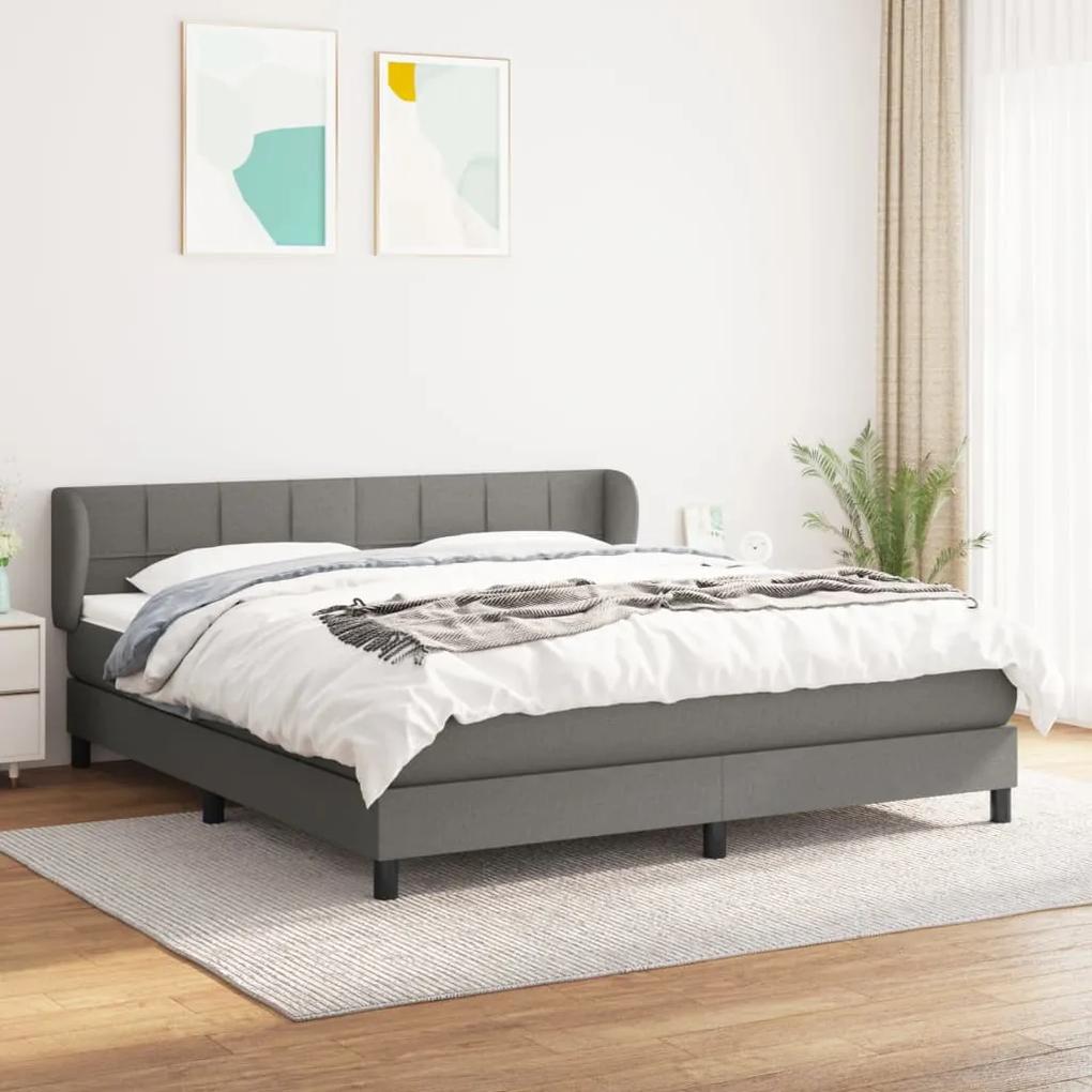 Boxspring posteľ s matracom tmavosivá 160x200 cm látka 3126254
