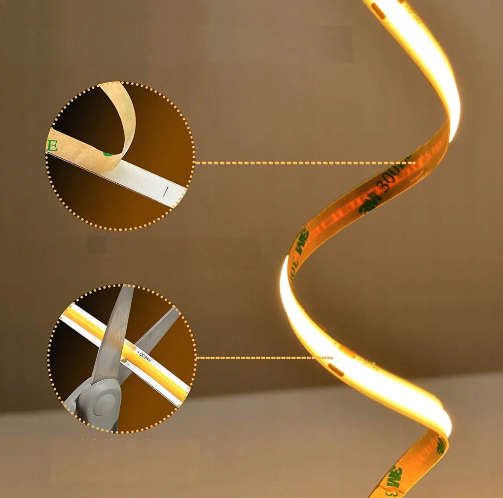 ECOLIGHT LED pásik 24V COB 9W/m 480LED 50m 8mm neutrálna farba SZ