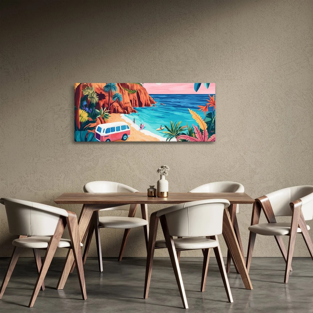 Obraz - Karavan pri oceáne (120x50 cm)