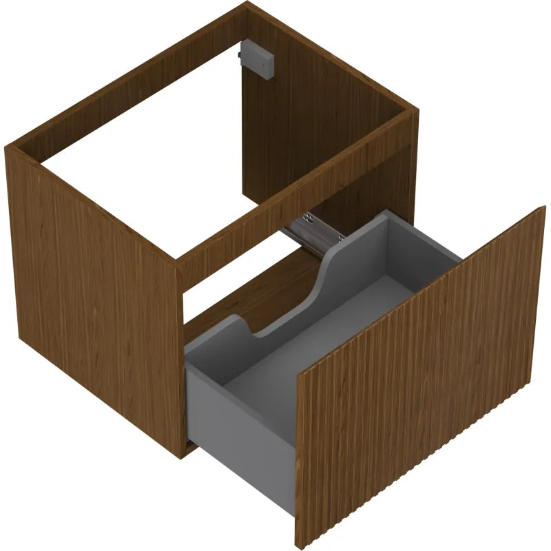 Mexen Rivel, kúpeľňová skrinka 60 cm, 1 zásuvka, drážkovaná, orech, 91A20-06047-1-BF86