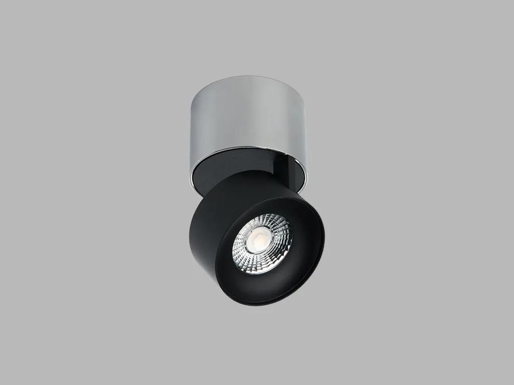 LED2 Bodové flexibilné stropné LED osvetlenie KLIP, 11W, teplá biela, okrúhle, chrómovaná / čierna