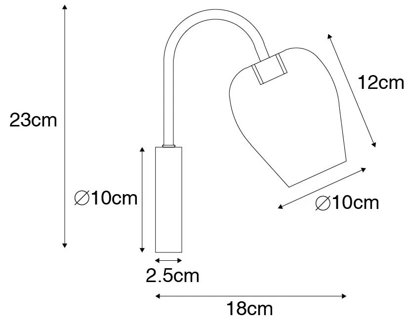 Klasická zlatá nástenná lampa so sklom - Elien