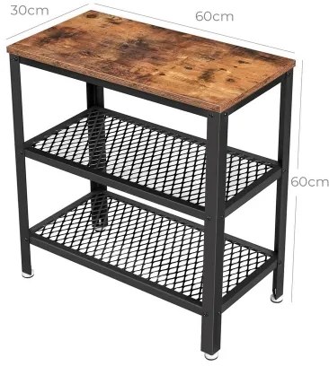 Odkladací stolík ELDUR hnedá/čierna